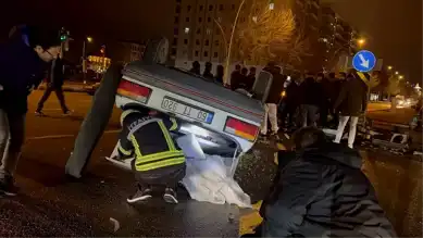 Çorum'da Ters Dönen Otomobilde 2 Yaralı